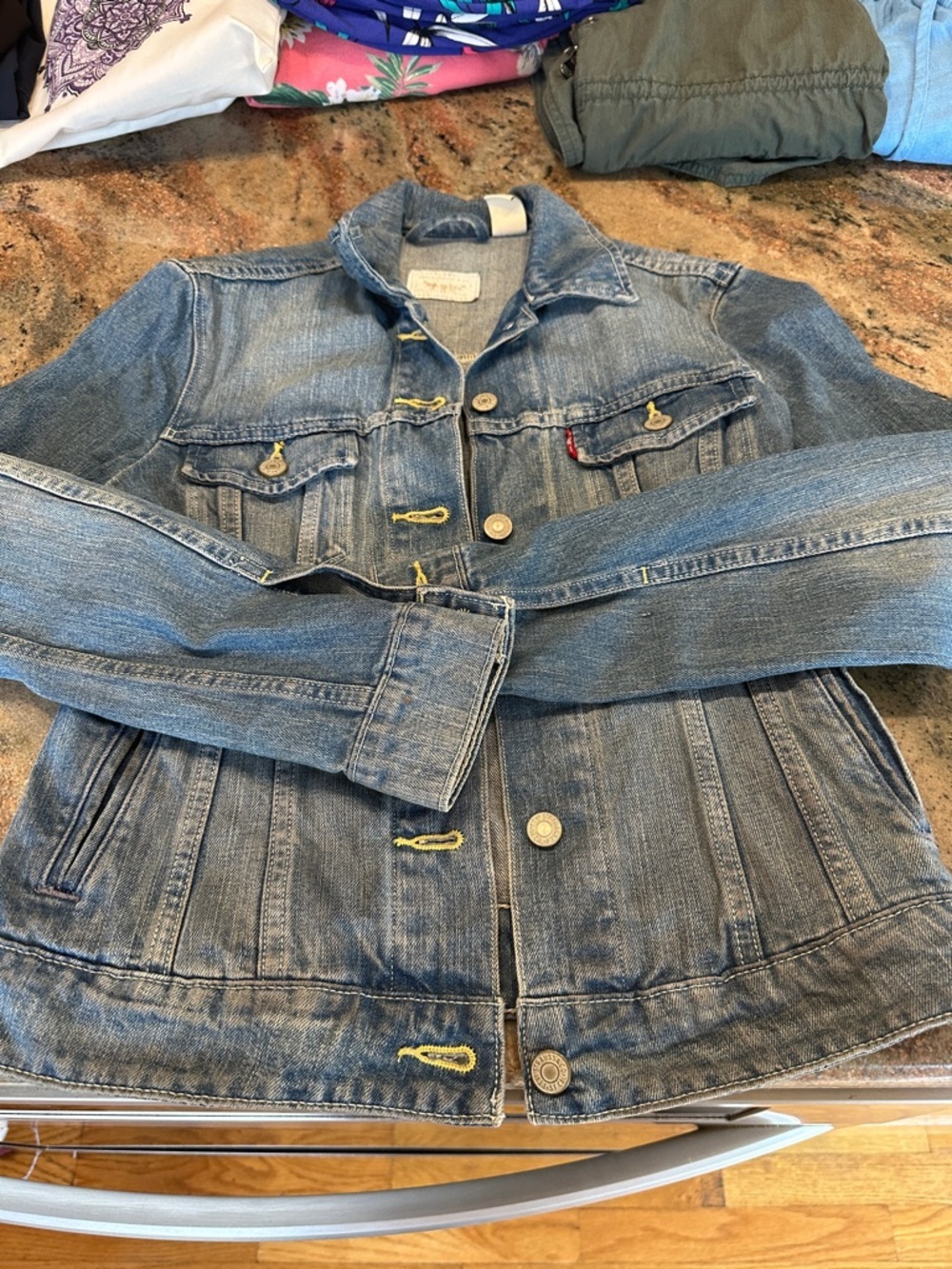 Levi's blue denim jacket with white logo patch